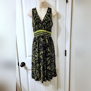 Evan Picone Black & Green Halter Dress Sexy! Sz 6